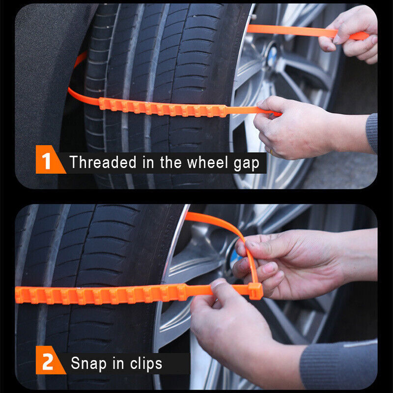 10Pcs Universal Winter Snow Mud Anti-skid Tire Chains Tendon for Car Sedan