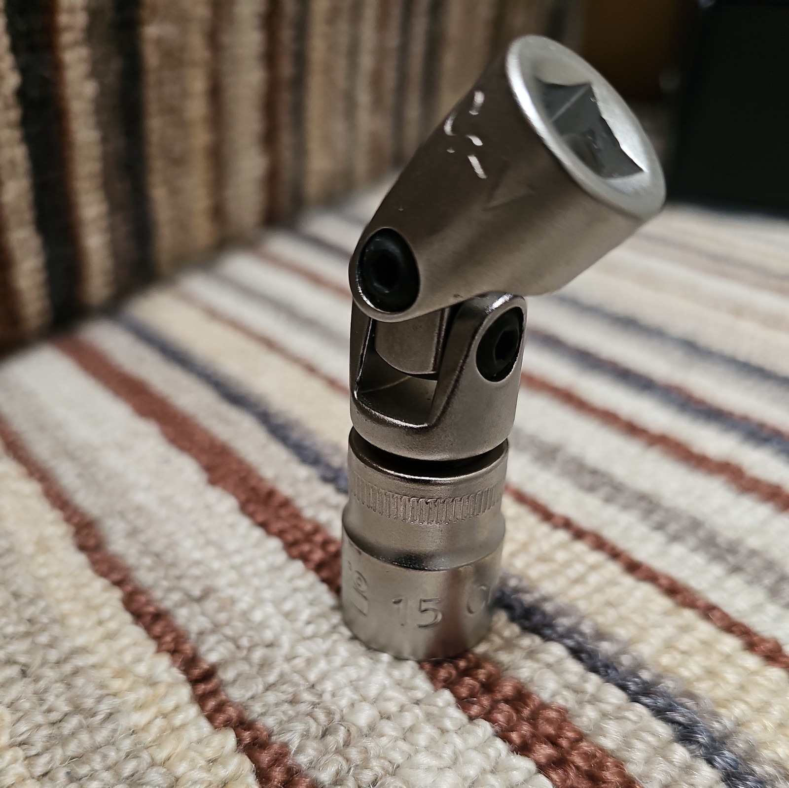 Bahco 15mm swivel socket 3/8 Chrome Vanadium (Cr-V) steel