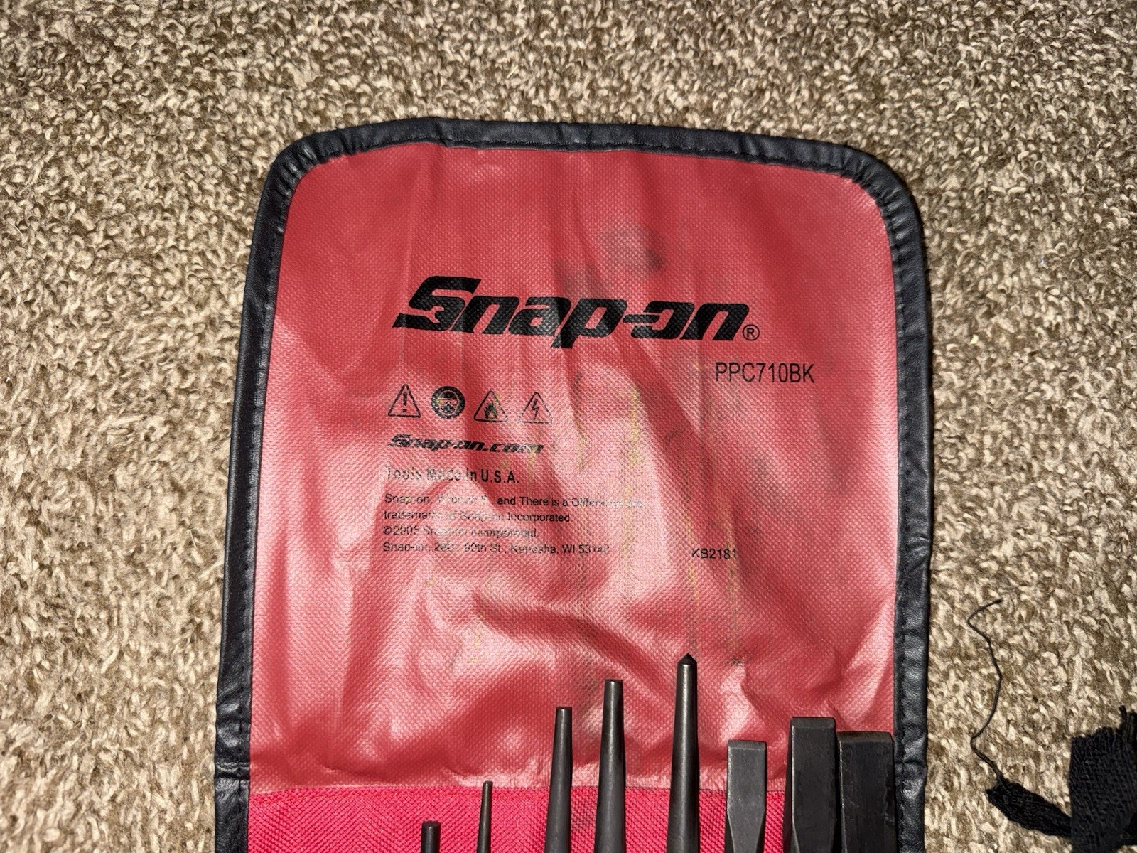 Snap On PPC710BK 11 Piece Chisel And Punch Set Excellent Condition