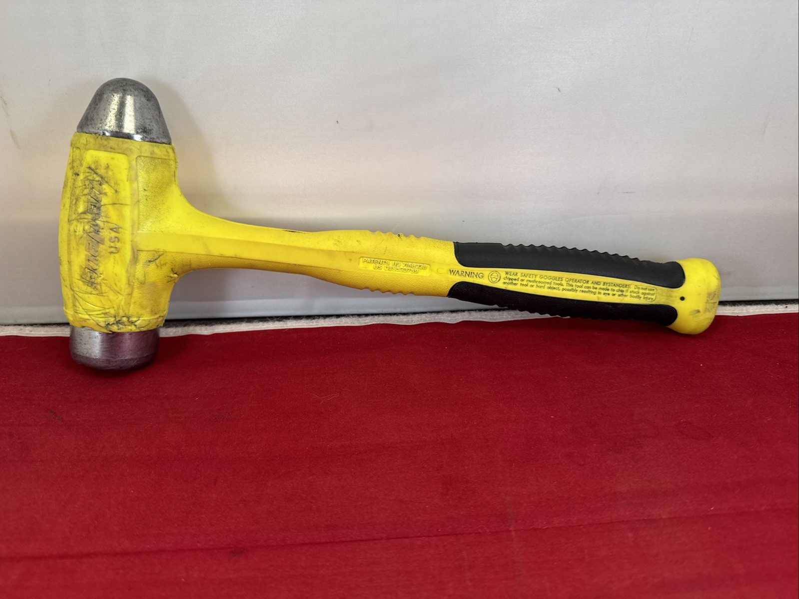 Snap On Tools HBBD32 32oz Dead Blow Ball Peen Hammer Yellow/Soft Grip