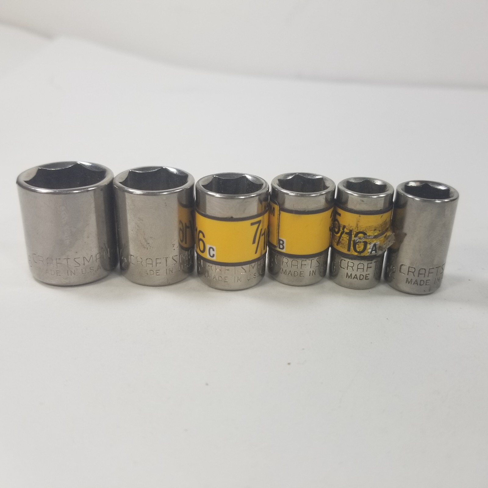 6x Craftsman 1/4″ Drive SAE Sockets inverted G USA 5/16 11/32 3/8 7/16 1/2 9/16