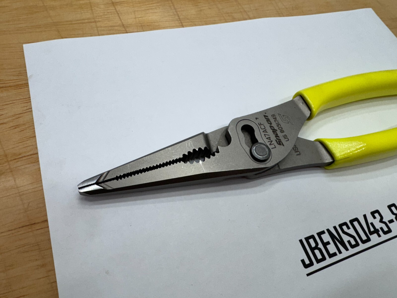 Snap-On Tools USA NEW HI-VIZ 9″ Soft Grip Long Nose Slip Joint Pliers LN47ACFHV