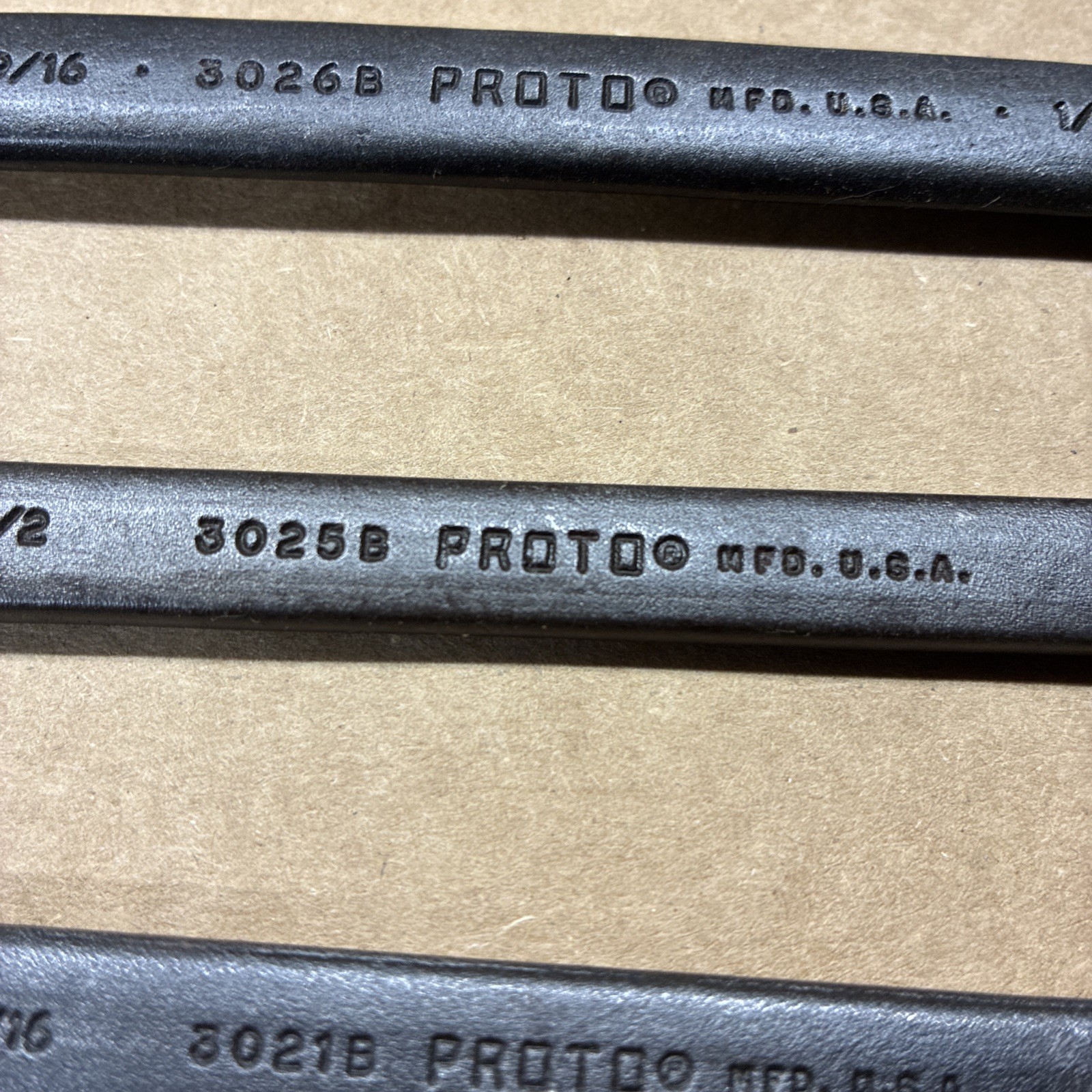 Proto Professional Wrench 3021b,3025b,3026b Black 7/16×3/8,1/2×7/16,1/2×9/16USA