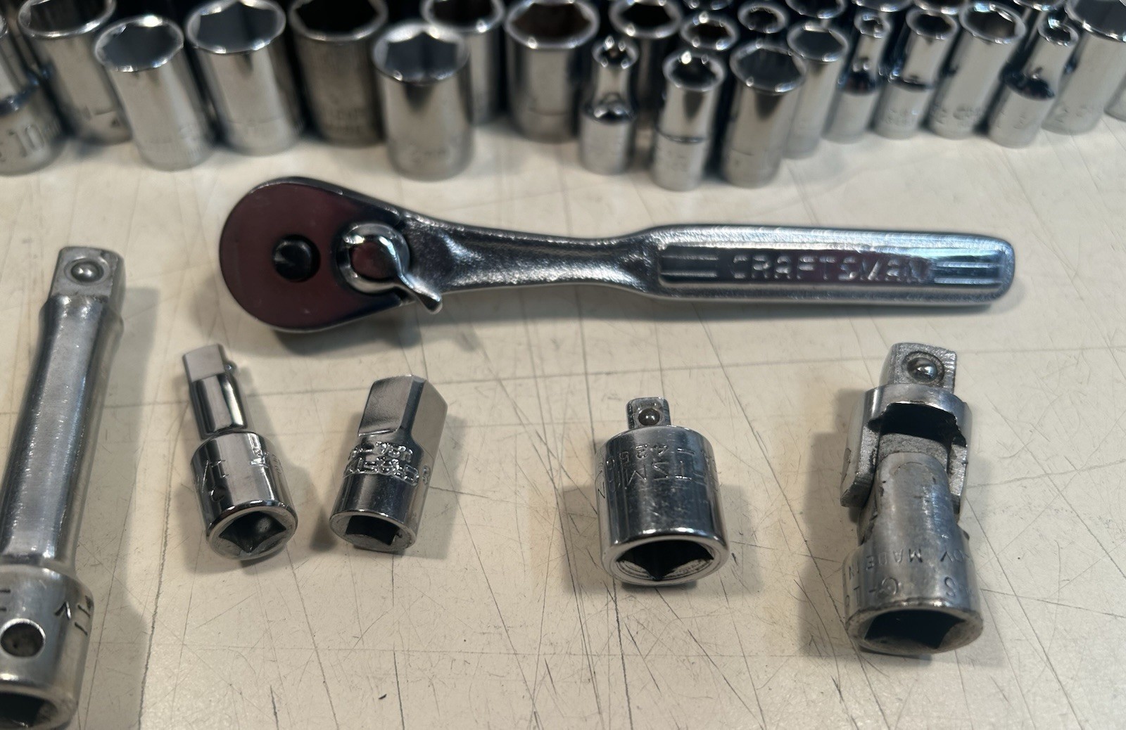 140 Pc. Craftsman Assorted Socket Lot All Marked Made In USA Metric & SAE