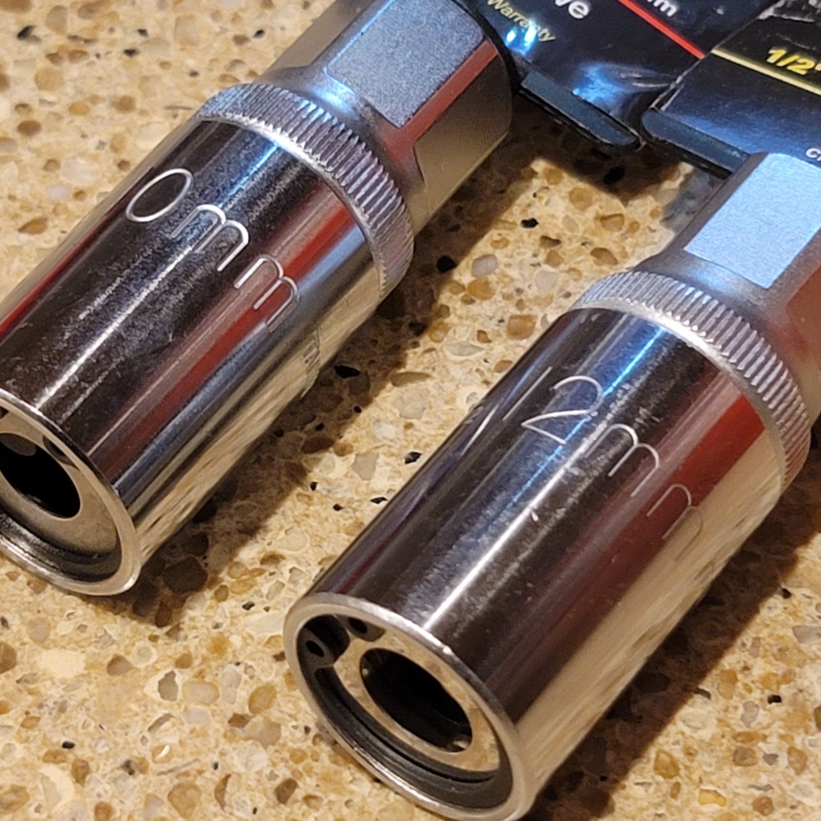 K TOOL METRIC STUD REMOVER 1/2″ DRIVE SOCKET SET OF (2) 10mm & 12mm KTI New NOS