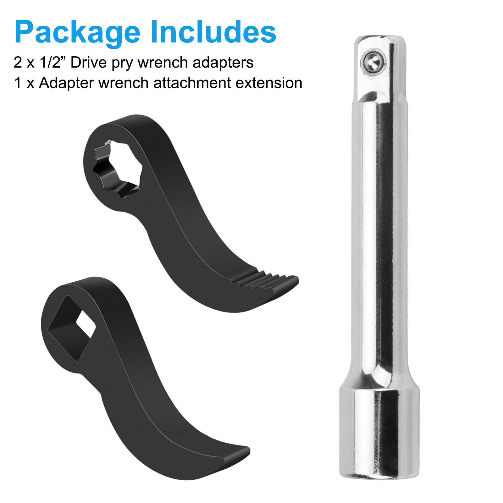 Pry Bar Wrench Adapter Head Extension Bar Crowbar Adapter Head Tool 1/2″ Drive