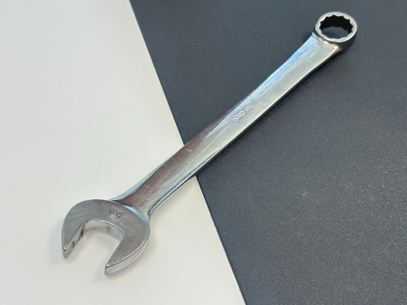 🇺🇸 Snap-on Tools USA 0EXM220 Metric 22mm Chrome Combination Wrench, 12 Point