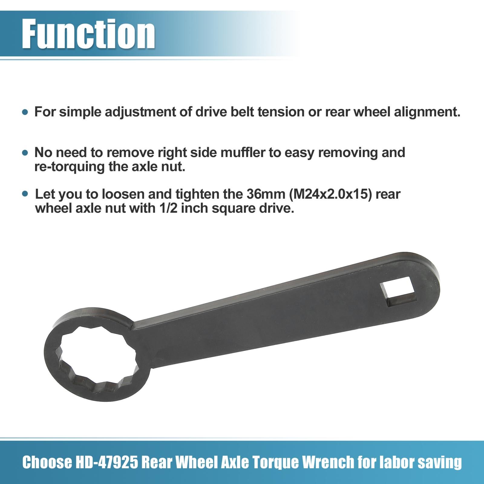 36mm Rear Axle Nut Torque Adapter Wrench Tool Replacement For HD-47925,OTC 4882