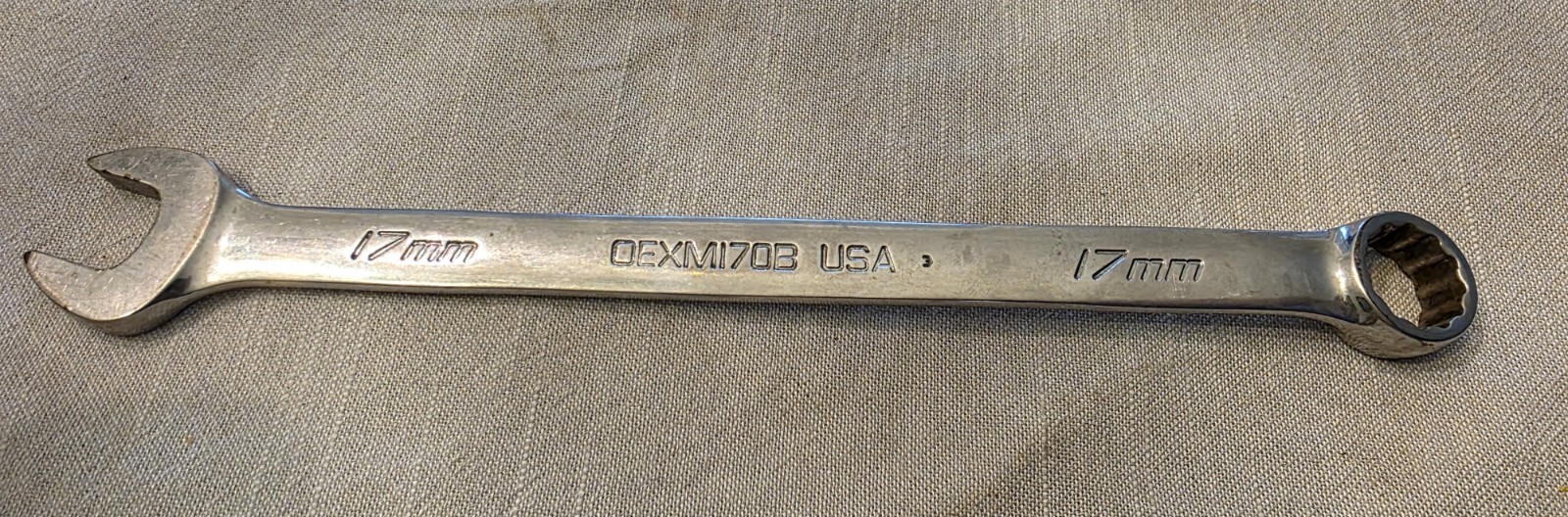 Snap-On OEXM170B 17mm 12 Point chrome Metric Combination Wrench Snap On box end