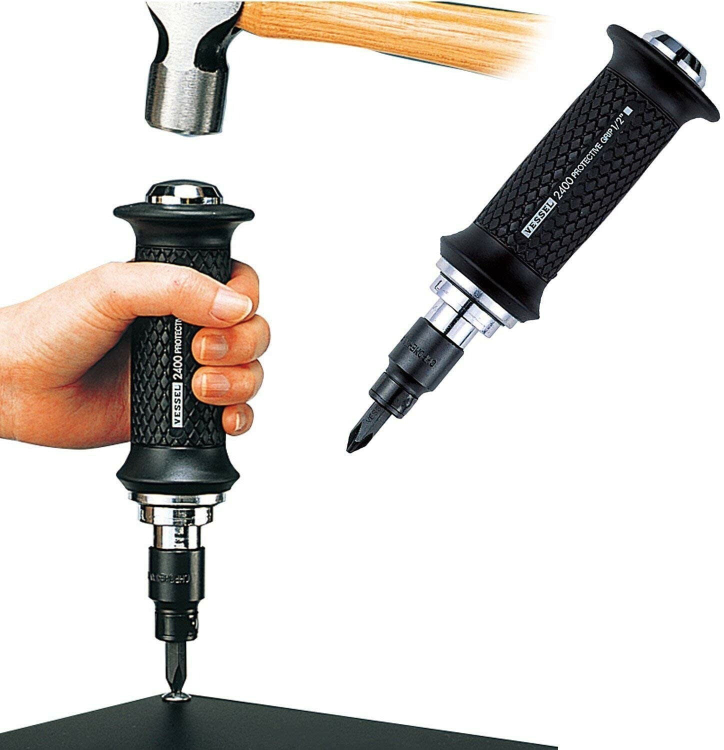 Vessel Manual Impact Driver Cushion Grip Handle 5/16″ Hex 1/2″ Drive 240001