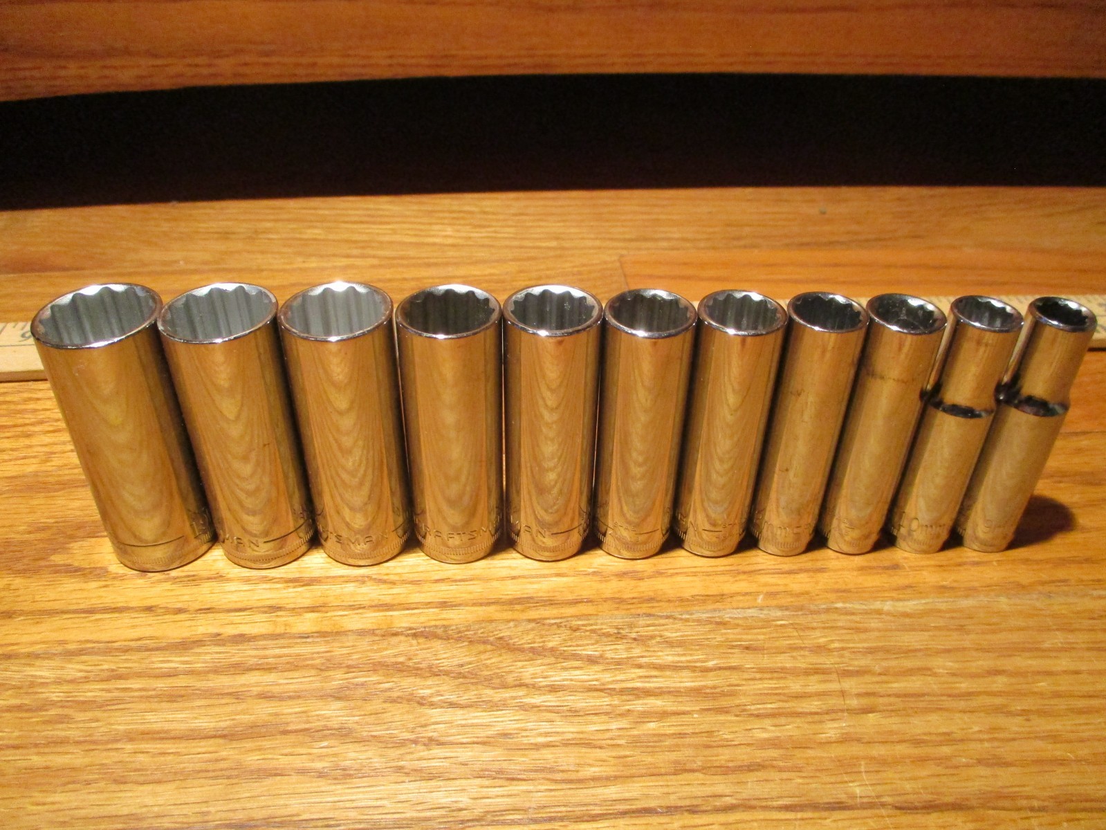 CRAFTSMAN 3/8” Drive 11 Piece Deep Socket Set Metric To 9mm-19mm 12pt