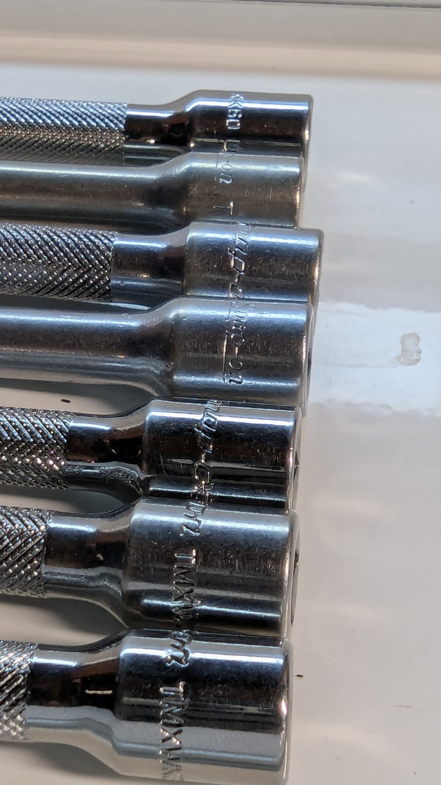 Snap-on Lot of 7 1/4″ Drive Socket Extensions Knurled & Wobble Chrome USA Made