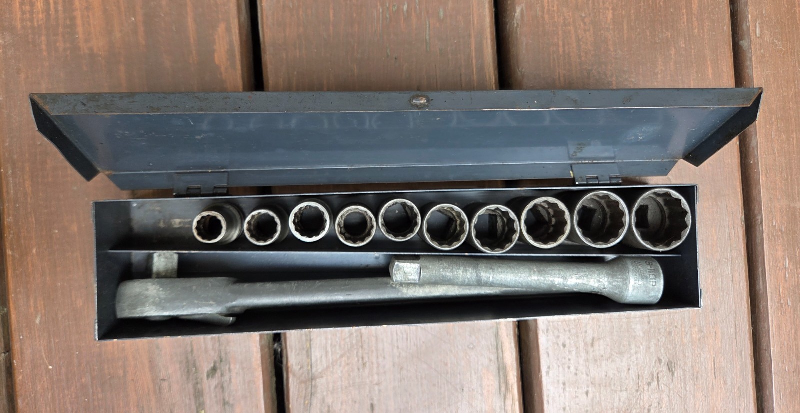 JH Williams 1/2″ Drive Sockets w S-51 SUPERRATCHET And Case Great Shape