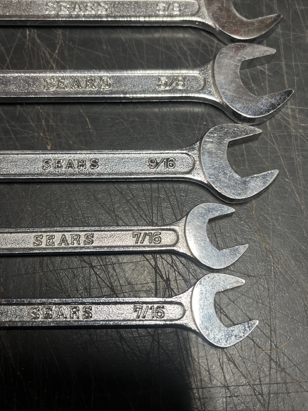 Vintage Sears Double Open End Wrenchs SAE W/ Original Bag 1 Size Missing +extra