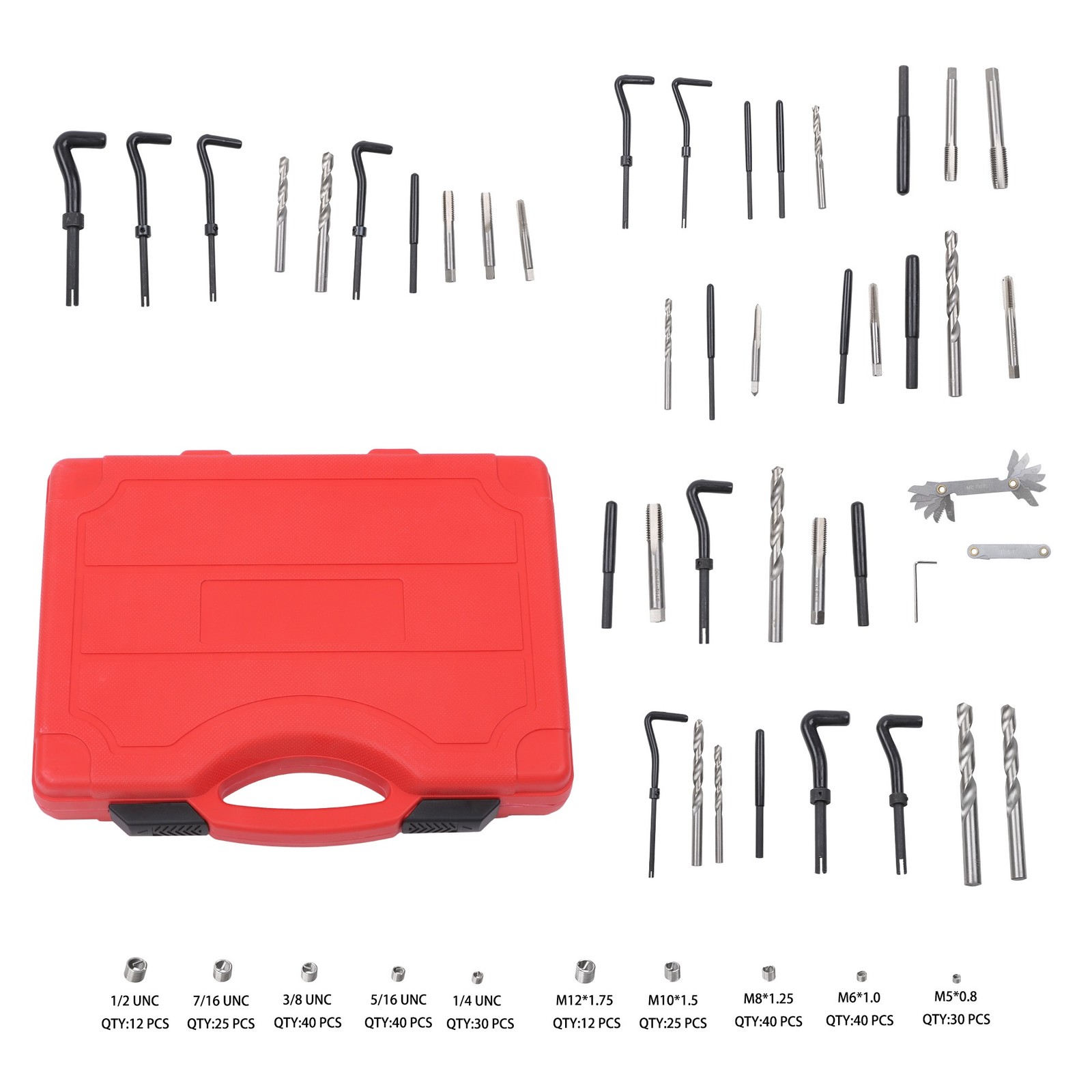 Helicoil Thread Repair Kit 338-Piece SAE and Metric Rethreading Tool Kit M5 M6