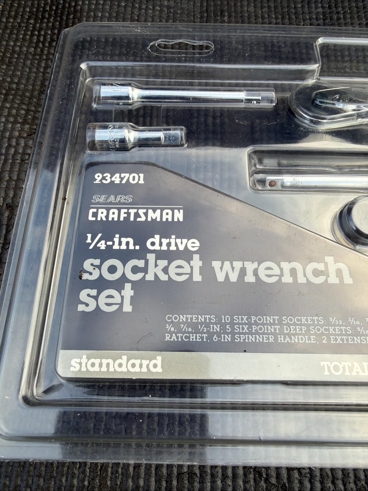 Sears Craftsman USA Nos 19pc SAE Prev Gen 1/4” Ratchet Socket Set 34701