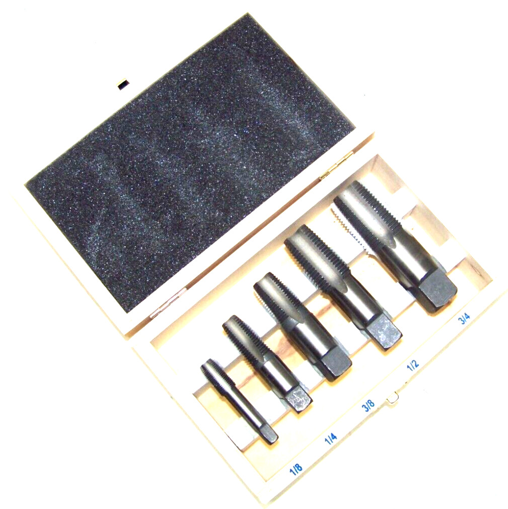 5pc Pipe Tap 1/8″ X 27 1/4″ X 18 3/8″ X 18 1/2″ x 14 3/14 x 14 NPT Threader Set