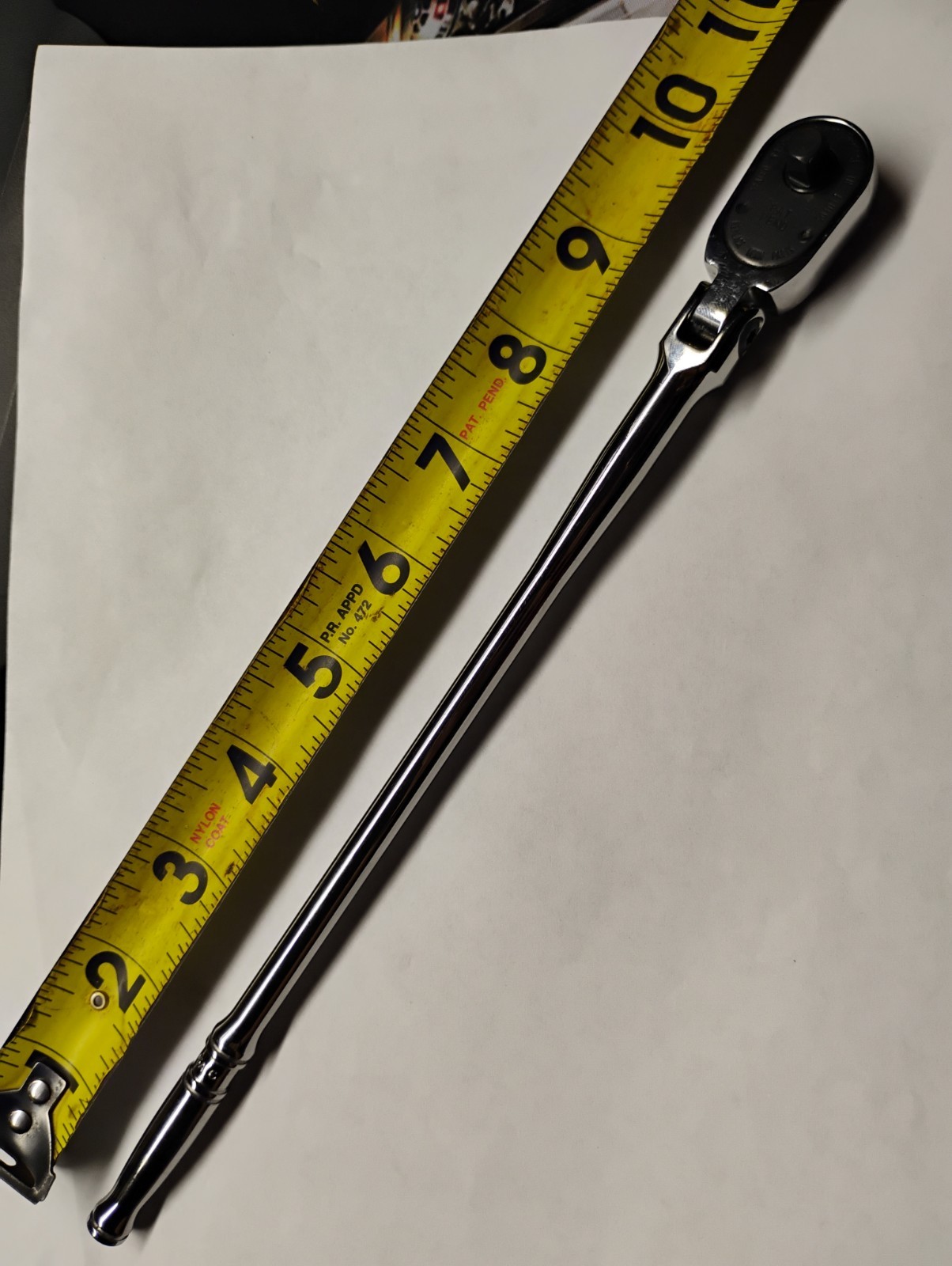 Snap-on Tools USED 1/4″ Drive Chrome Extra Long Flex Head Ratchet TLLF72, DPO