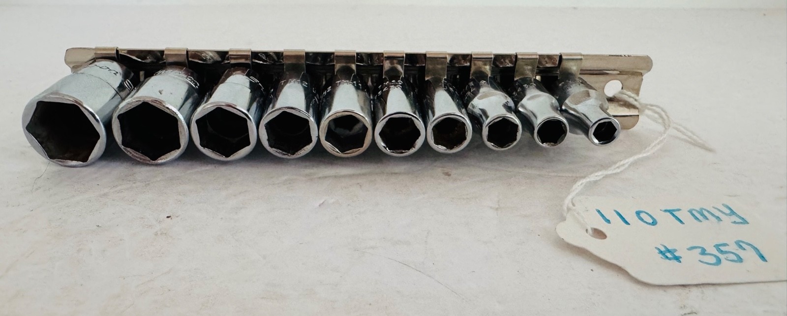 Snap On Tools 110TMY 10Pc 1/4 Dr 6 Point Shallow Socket Set #357