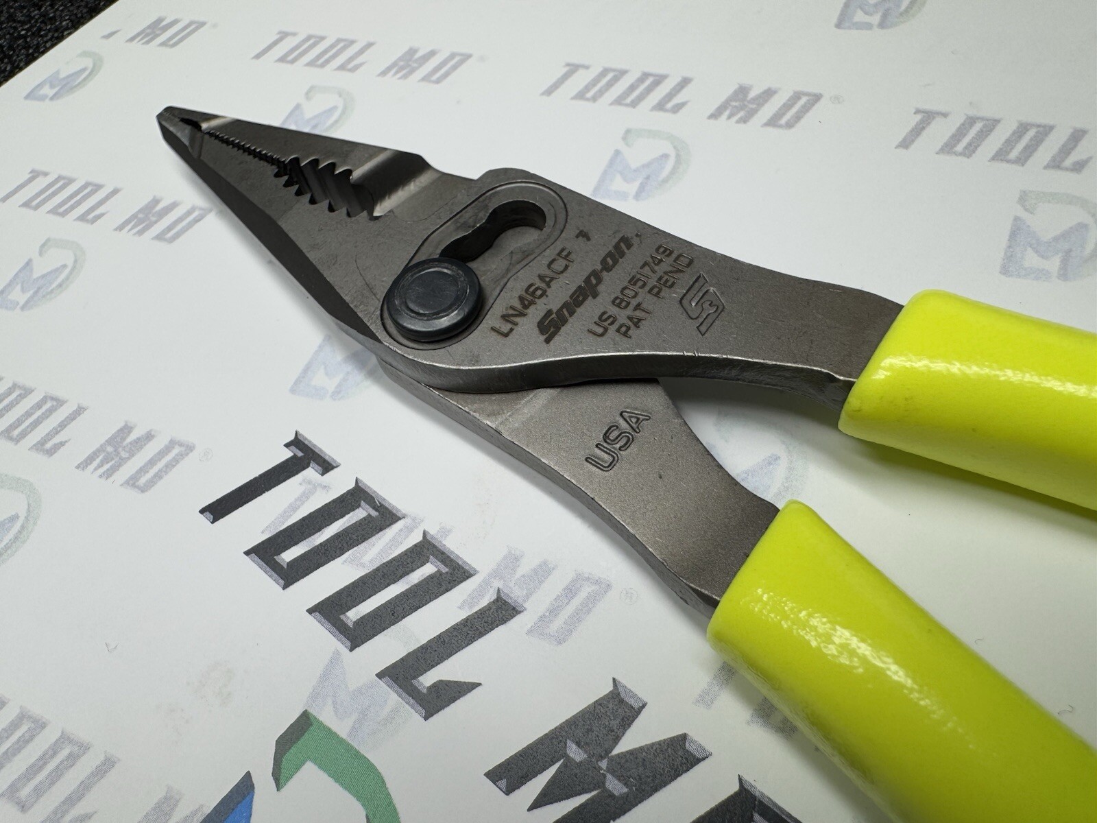 Snap-on Tools USA NEW HI-VIZ 7″ Talon Grip Long Nose Slip Joint Pliers LN46ACF