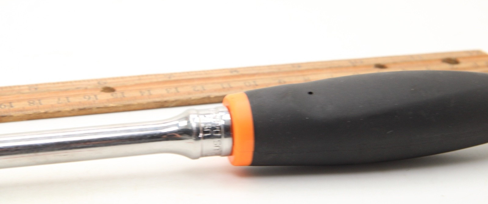 Snap-on FHL80 3/8″ Long-Handle Ratchet 80 Tooth Soft Grip Orange 12.5″ USA