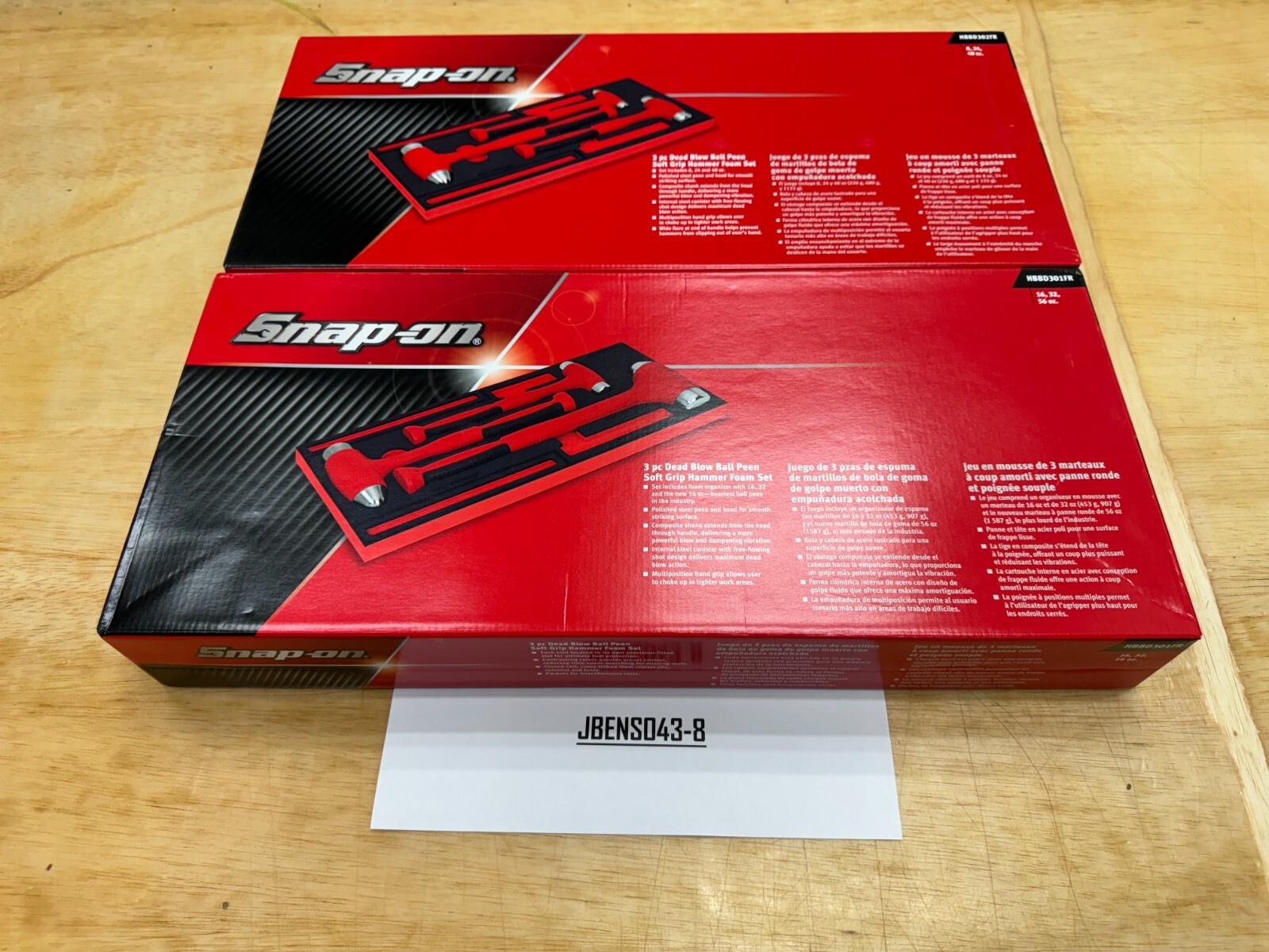 Snap-on Tools NEW RED 6pc Soft Grip DeadBlow Steel Face Hammer Master Foam Sets