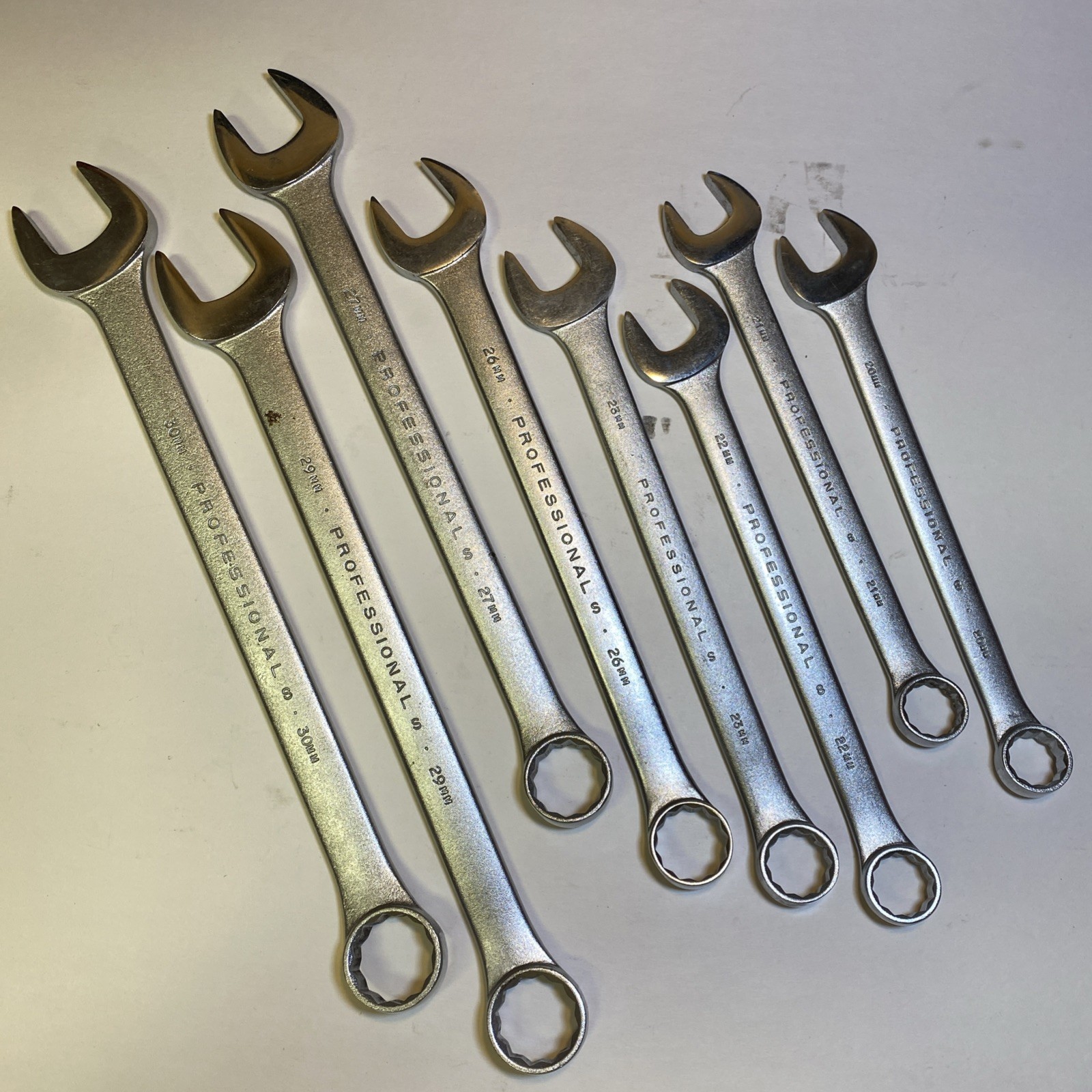 Proto Professional Large Metric Wrenches 8 Piece Set 20mm-30mm USA Made