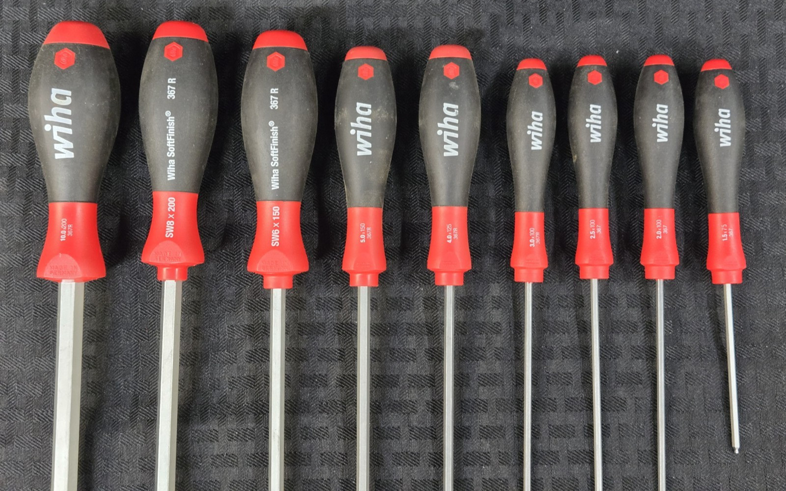 Wiha 367 R, SoftFinish Hex Screwdriver, Metric, Magnetic Tip, 9 Piece Set