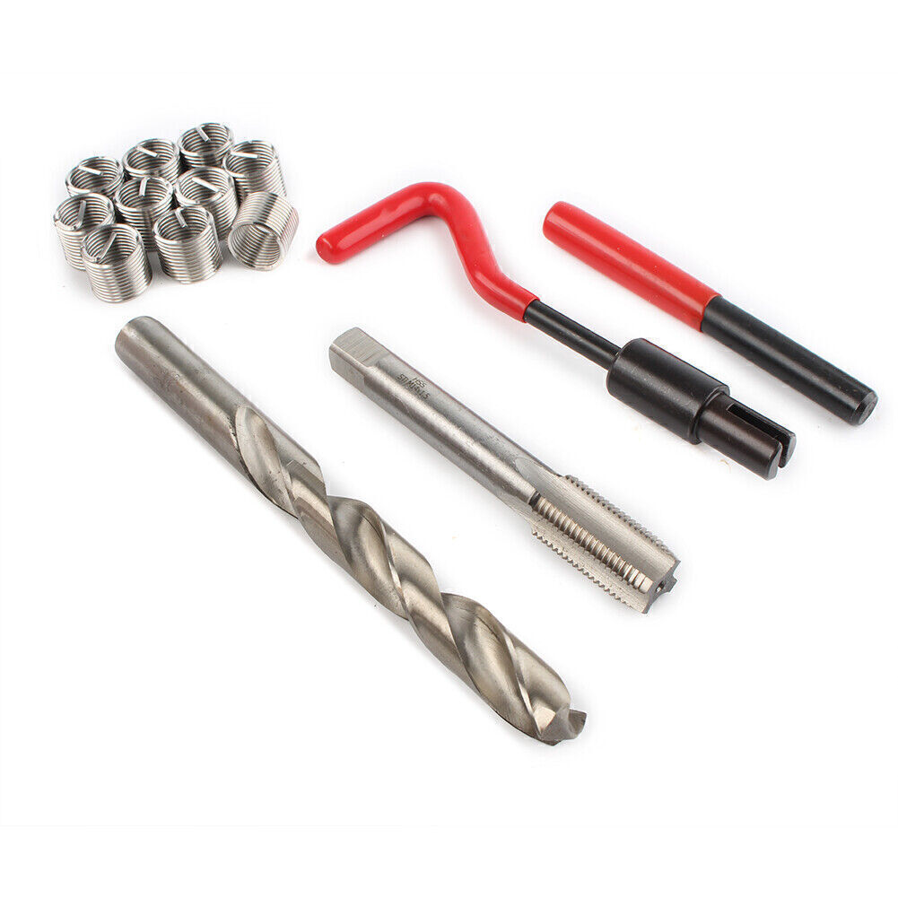 M14x1.5 Tread Repair Insert Kit Helicoil Car Pro Coil Tool M14 15pcs US