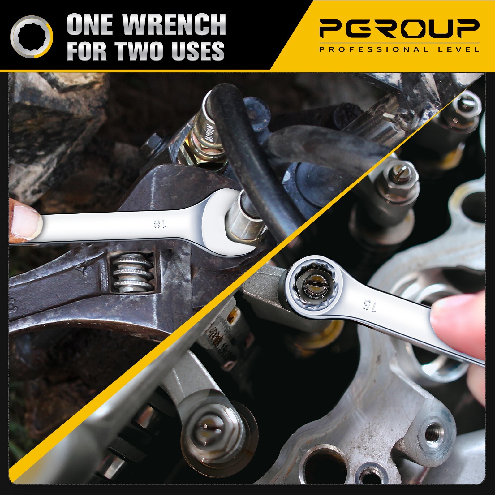32 Piece SAE & Metric Combination Wrench Set, CR-V Steel Mirror Chrome Polished