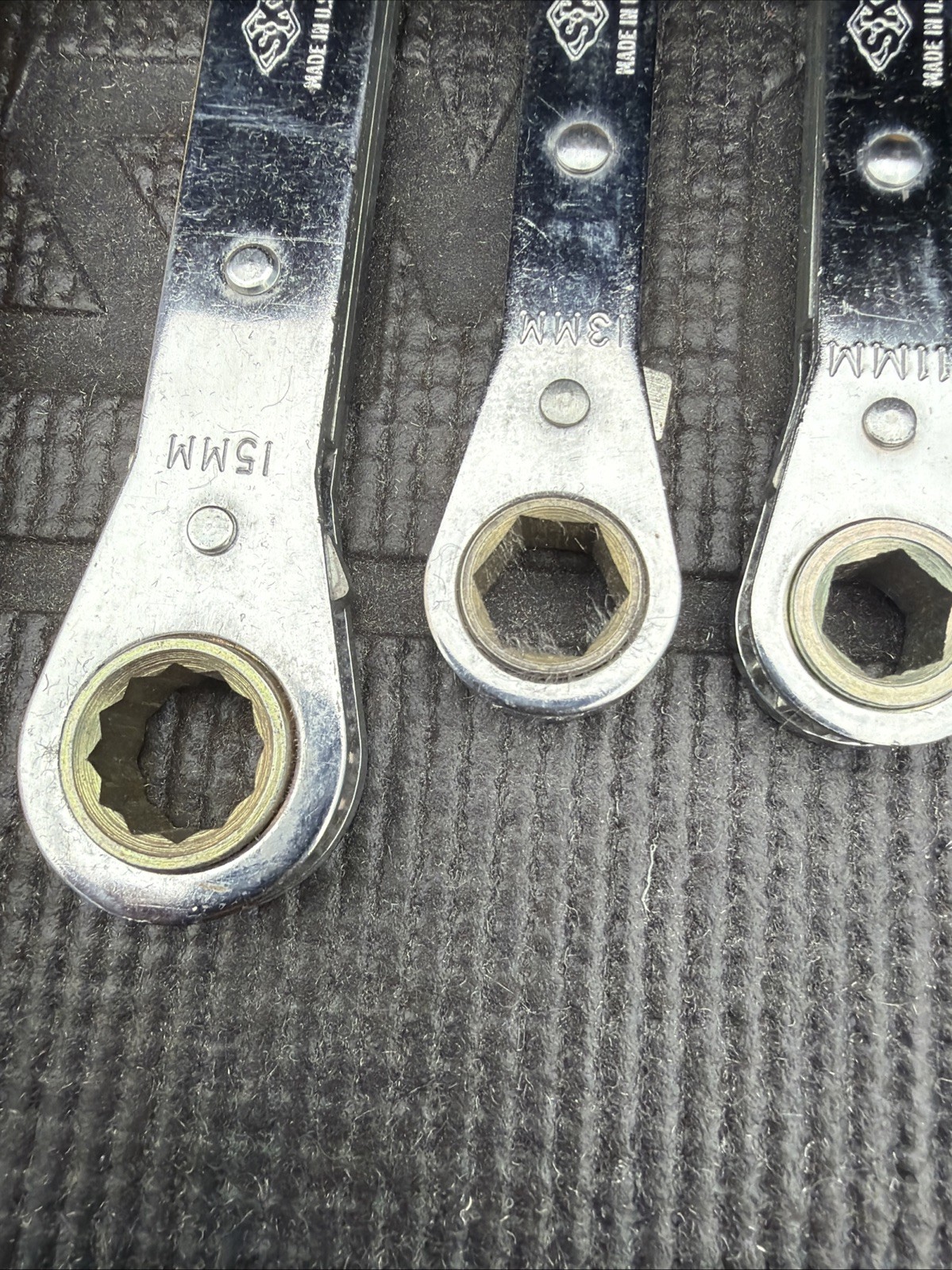 Rare SK Professional Tools USA Nos 4PC Metric Box End Ratcheting Wrench Set 340M