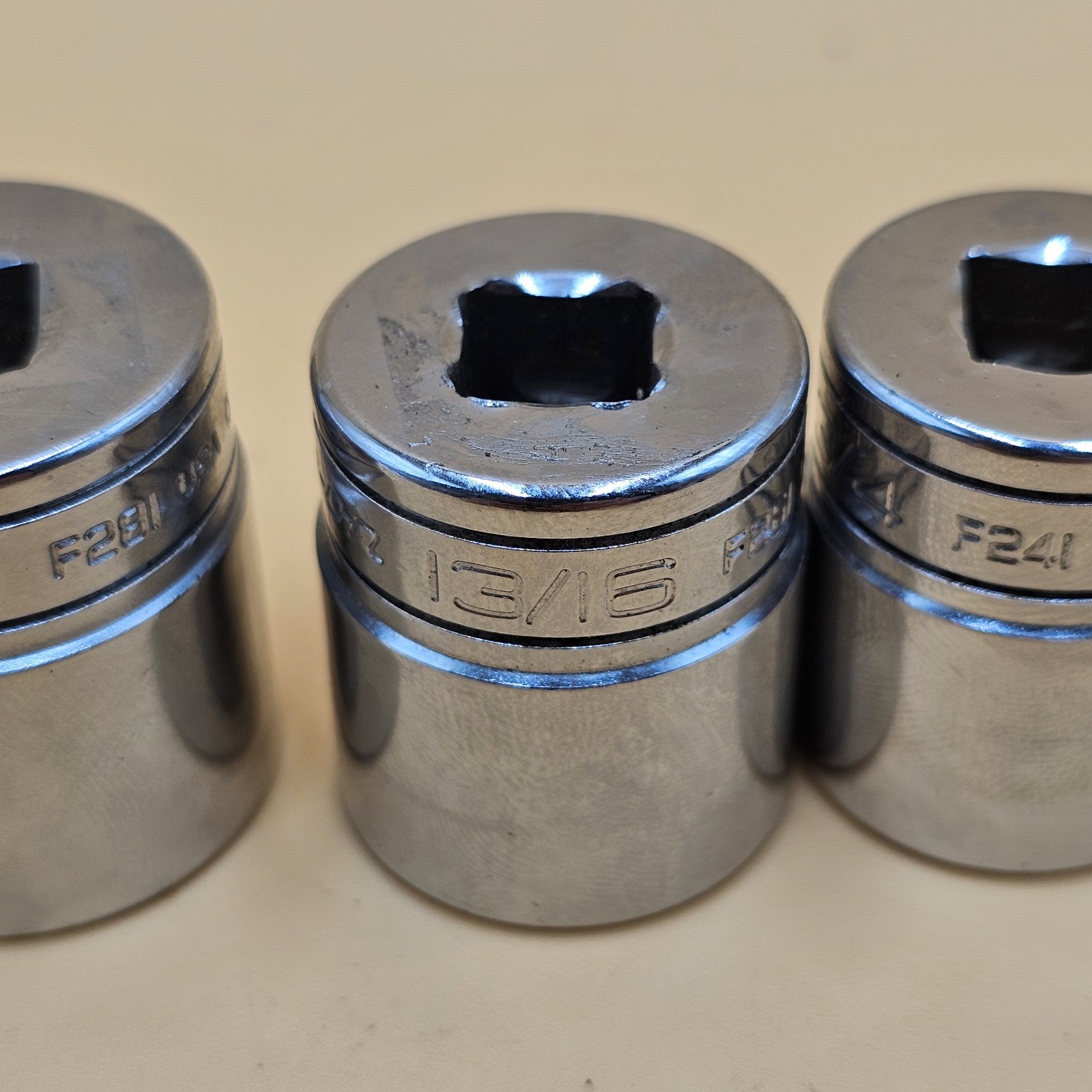 Snap On Socket Set Of Five F201, F241, F261, F281, F301