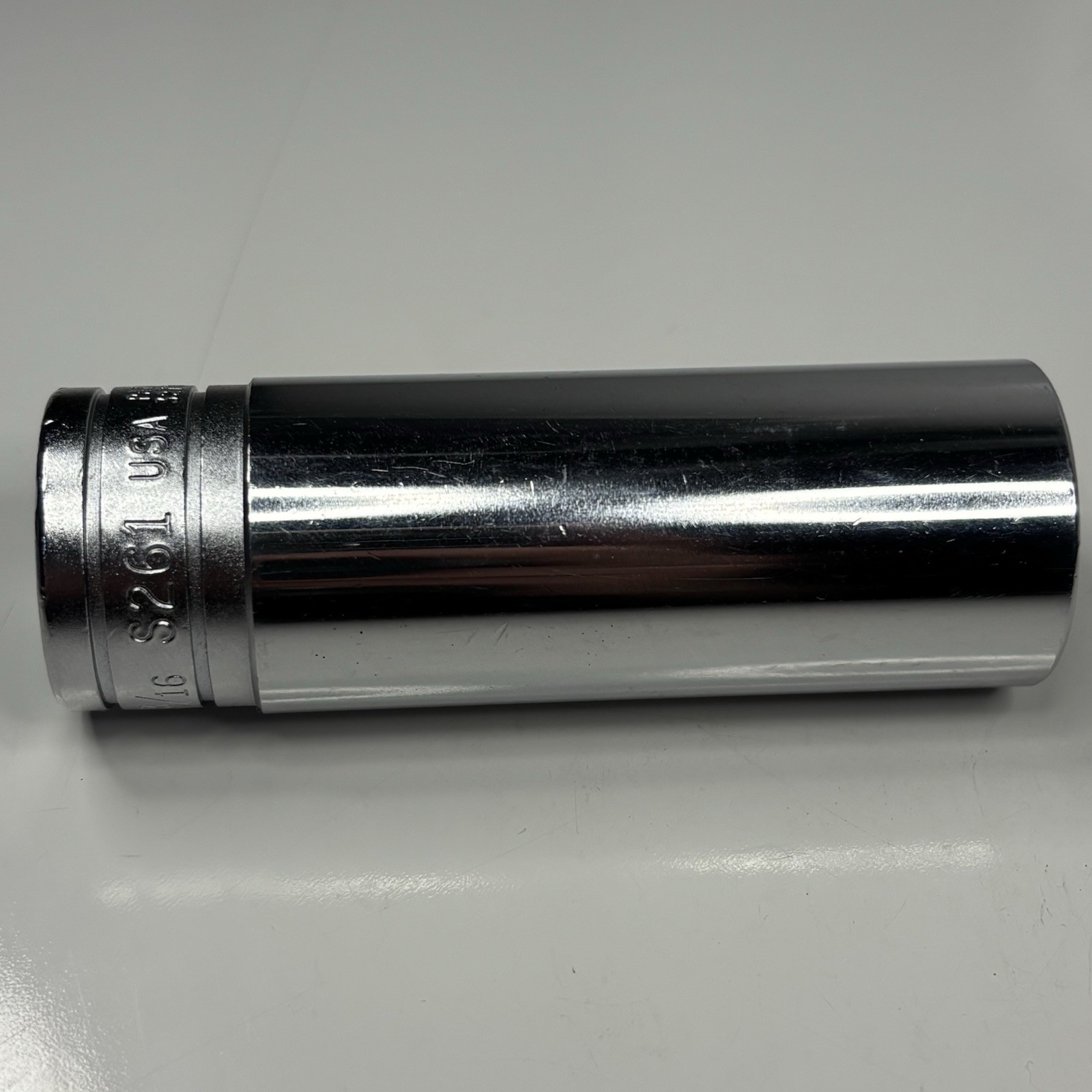 Snap On Tool S261 1/2 Dr 12Pt SAE 13/16 Flank Dr Deep Chrome Socket USA 1985 VGC