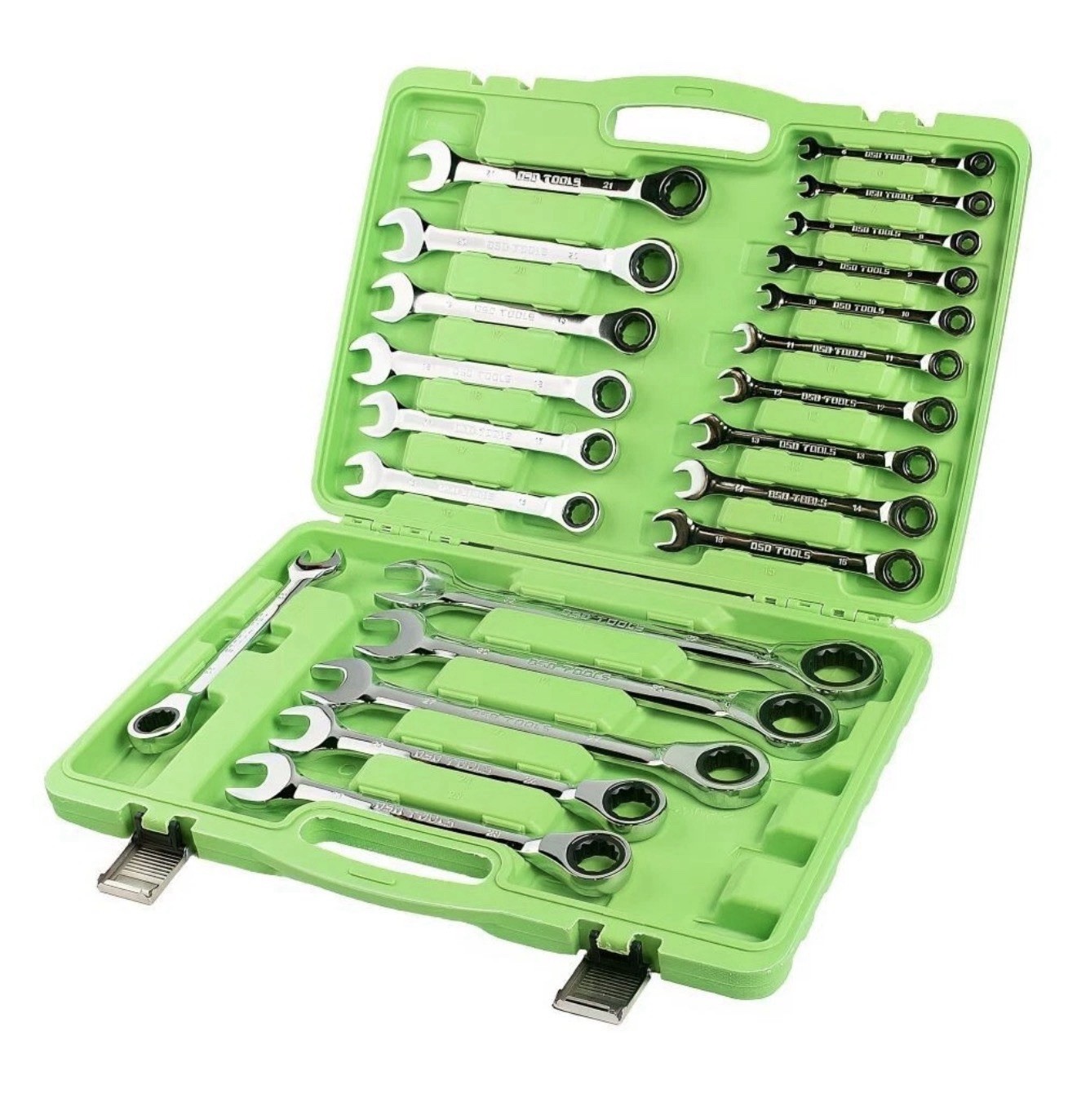 DSD TOOLS 22PC 6-32mm Metric Gear Ratchet Combination Spanner Wrench Set DS1059