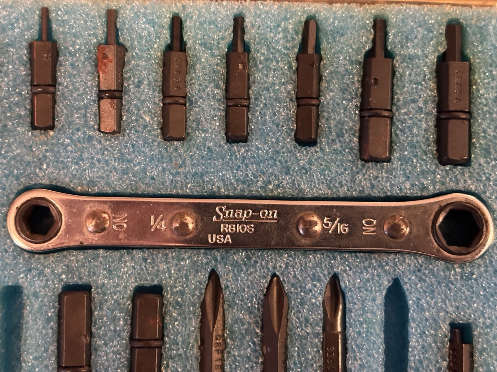 Rare Snap-On Offset Ratcheting Box Wrench Set CRA180BK
