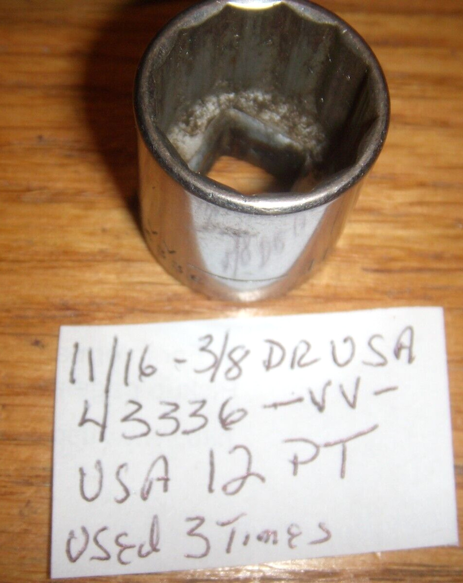 CRAFTSMAN 11/16″ X 3/8 » DRIVE 12PT SHALLOW # 44336 USA -VV-