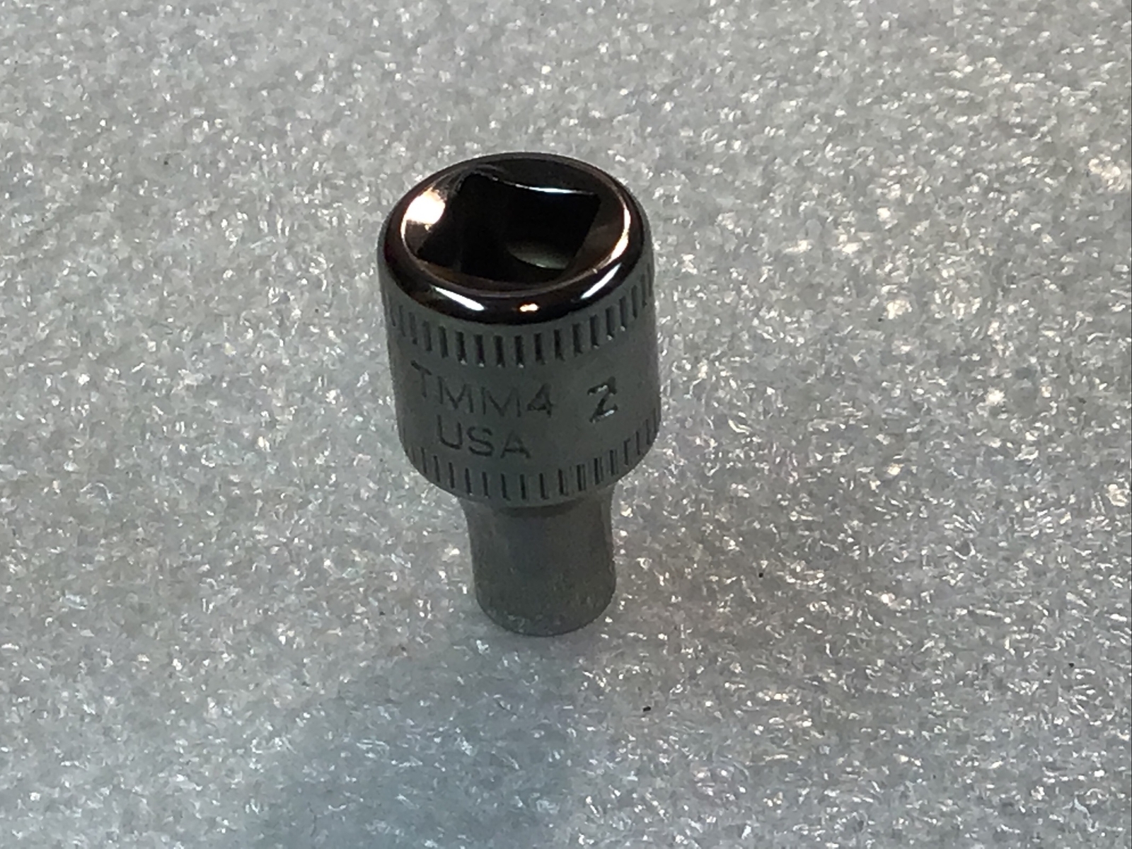 Snap On#TMM4 – 4mm, Chrome, Shallow, Socket, 1/4″ Dr., 6 Point,-USA-NEW-