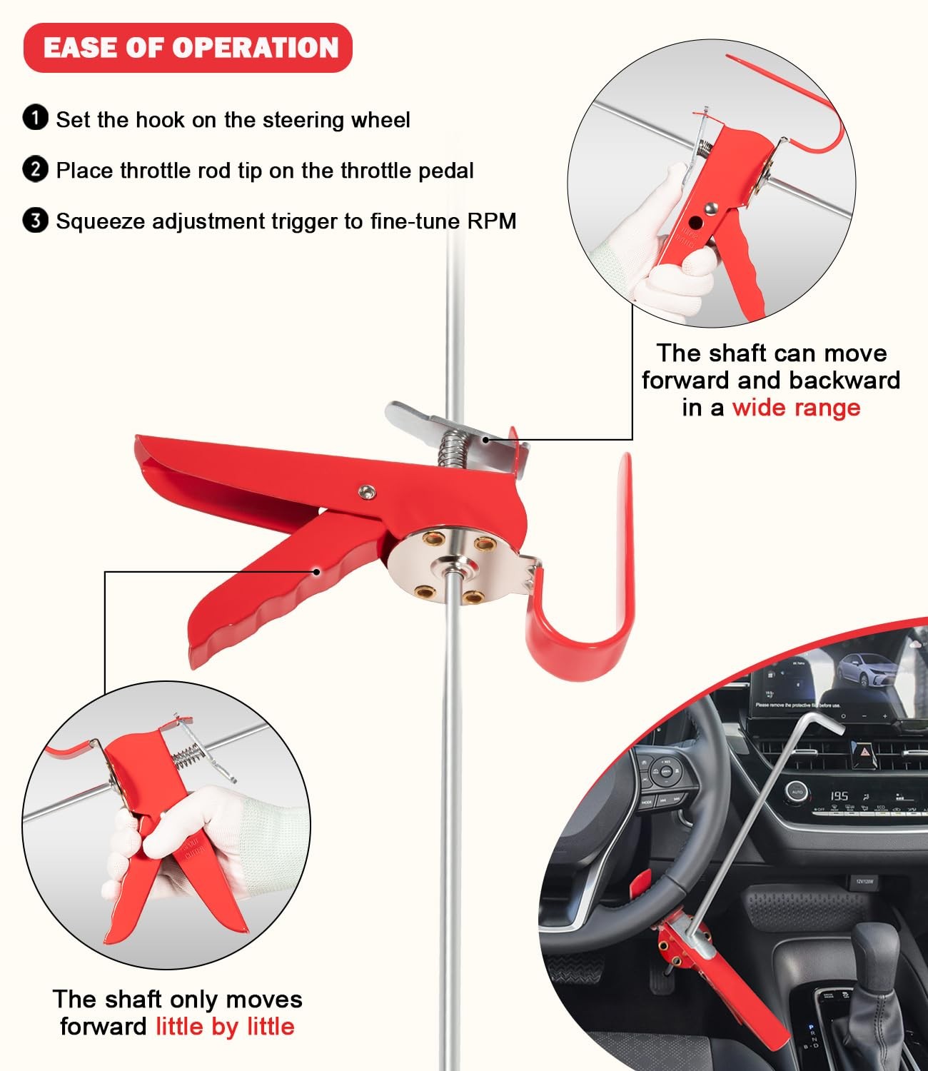 THE393 Universal Adjustable Throttle Pedal Depressor Tool Brake Pedal Depressor