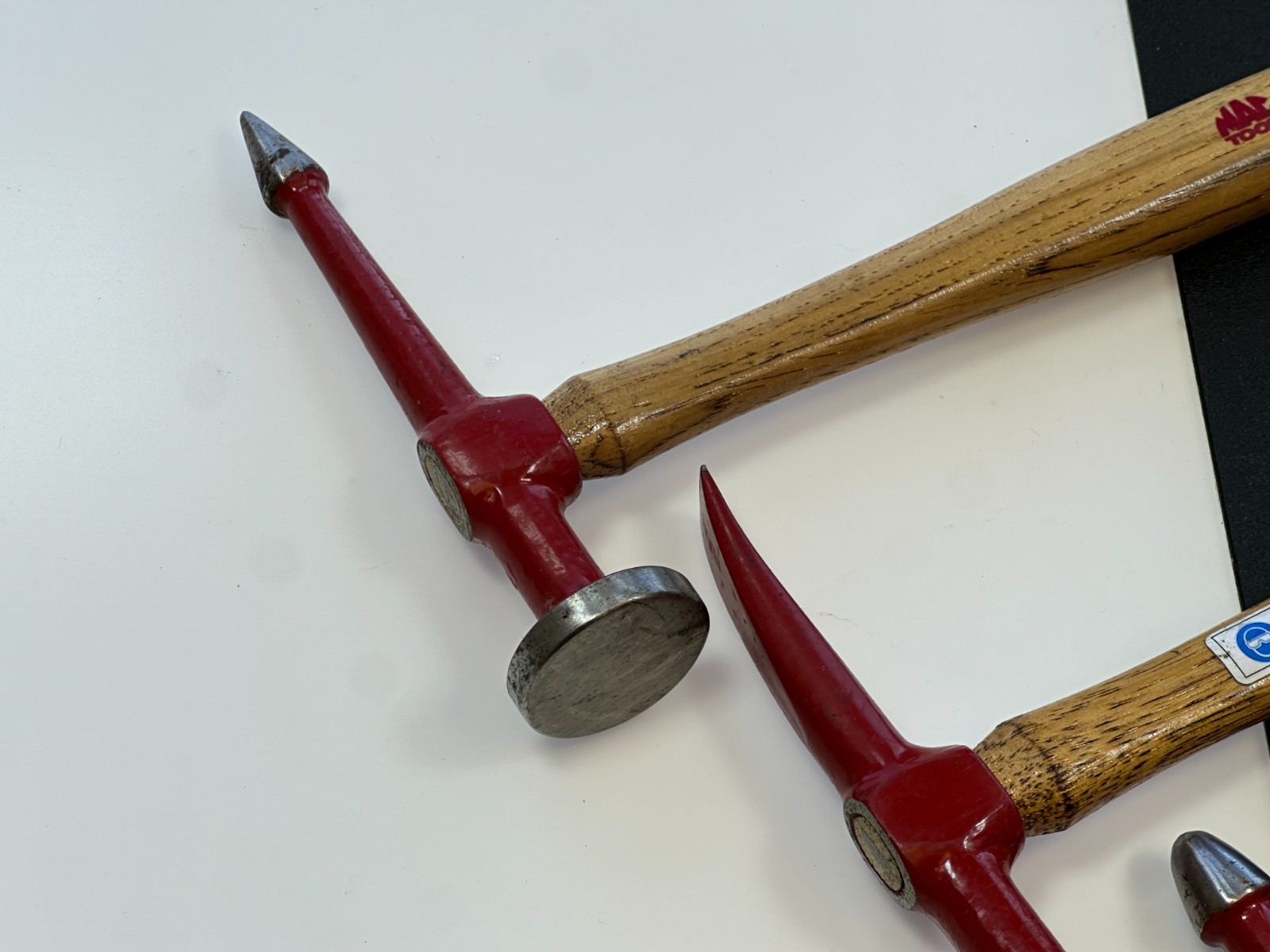 MAC Tools USA 3pc Red / Wood Handle Auto Body Hammer Mallet Set Lot, BTH Series