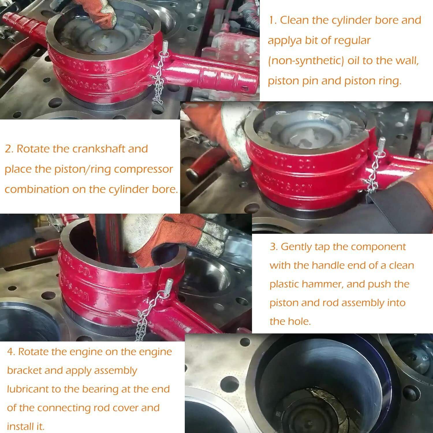 7040 Piston Ring Compressor Tool For CAT Cummins Diesel ISX 3400 C-15 5.40»
