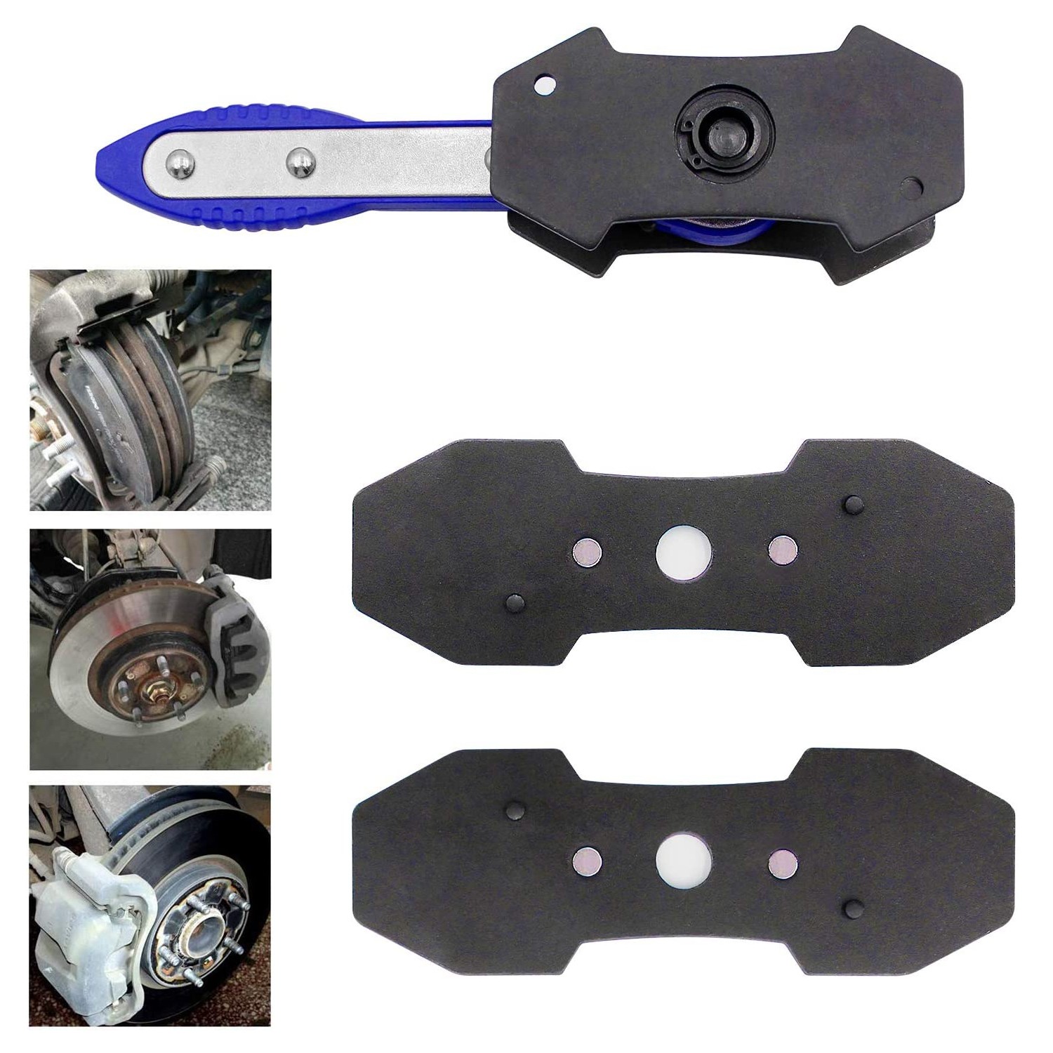 360°Adjustable Brake Caliper Compression Tool with 4PC Brake Caliper Hanger Blue