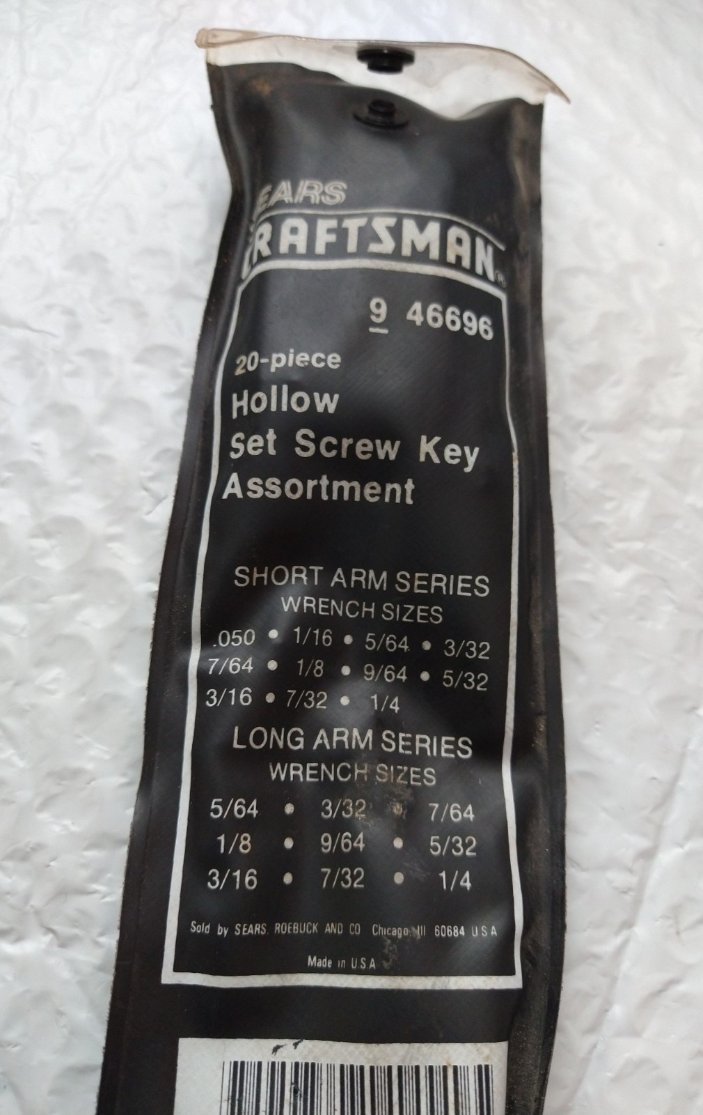 CRAFTSMAN TOOLS USA 9- 46696, 18 PC. ALLEN/HEX KEY SET.