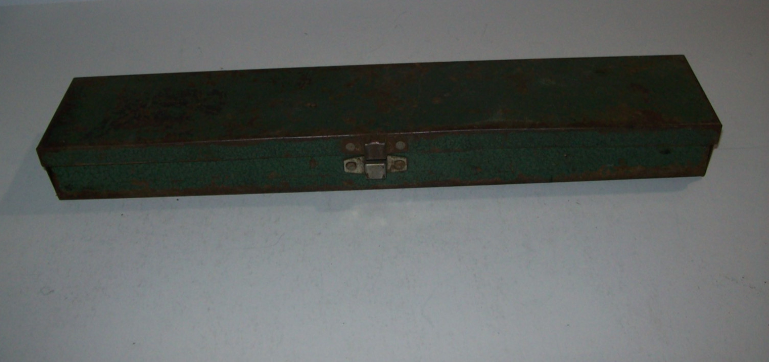 EMPTY Vintage S-K Tools Green Metal Socket Set Case Box, 15″L x 3″ W x 1.5″ T