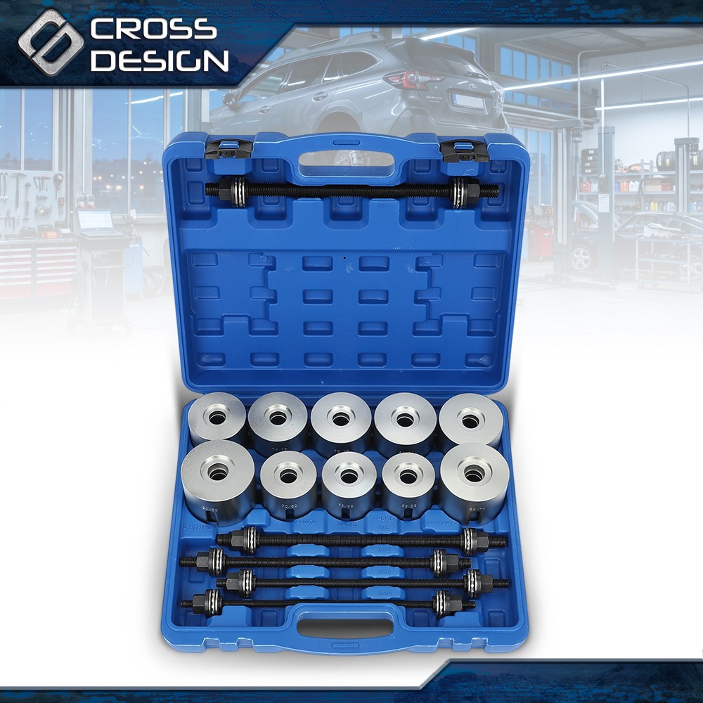 Universal Press & Pull Sleeve Kit Bush Bearing Removal Insertion Tool Set 27PCS