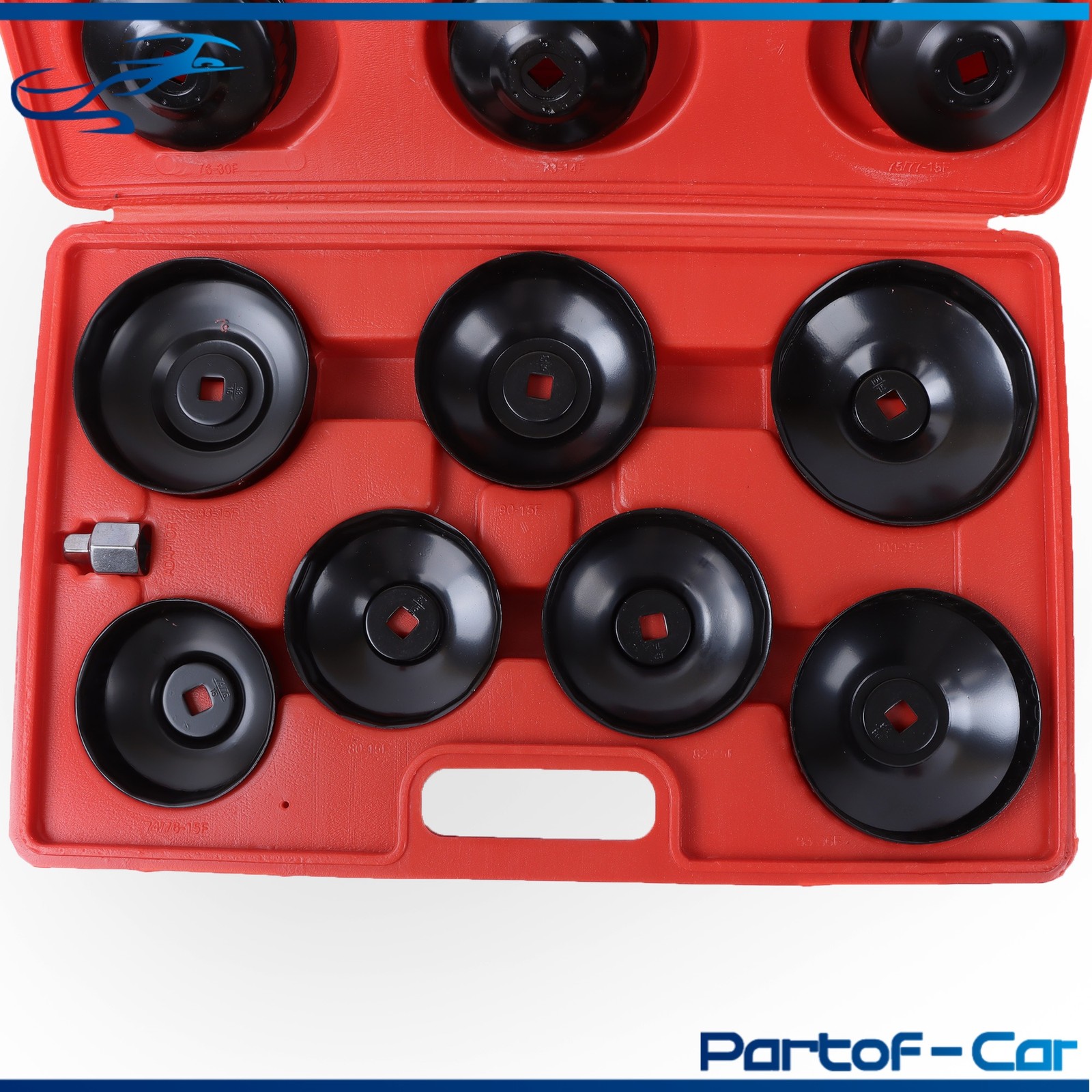 15Pcs Cup Type Oil Filter Cap Wrench Socket Removal Tool Set W/case