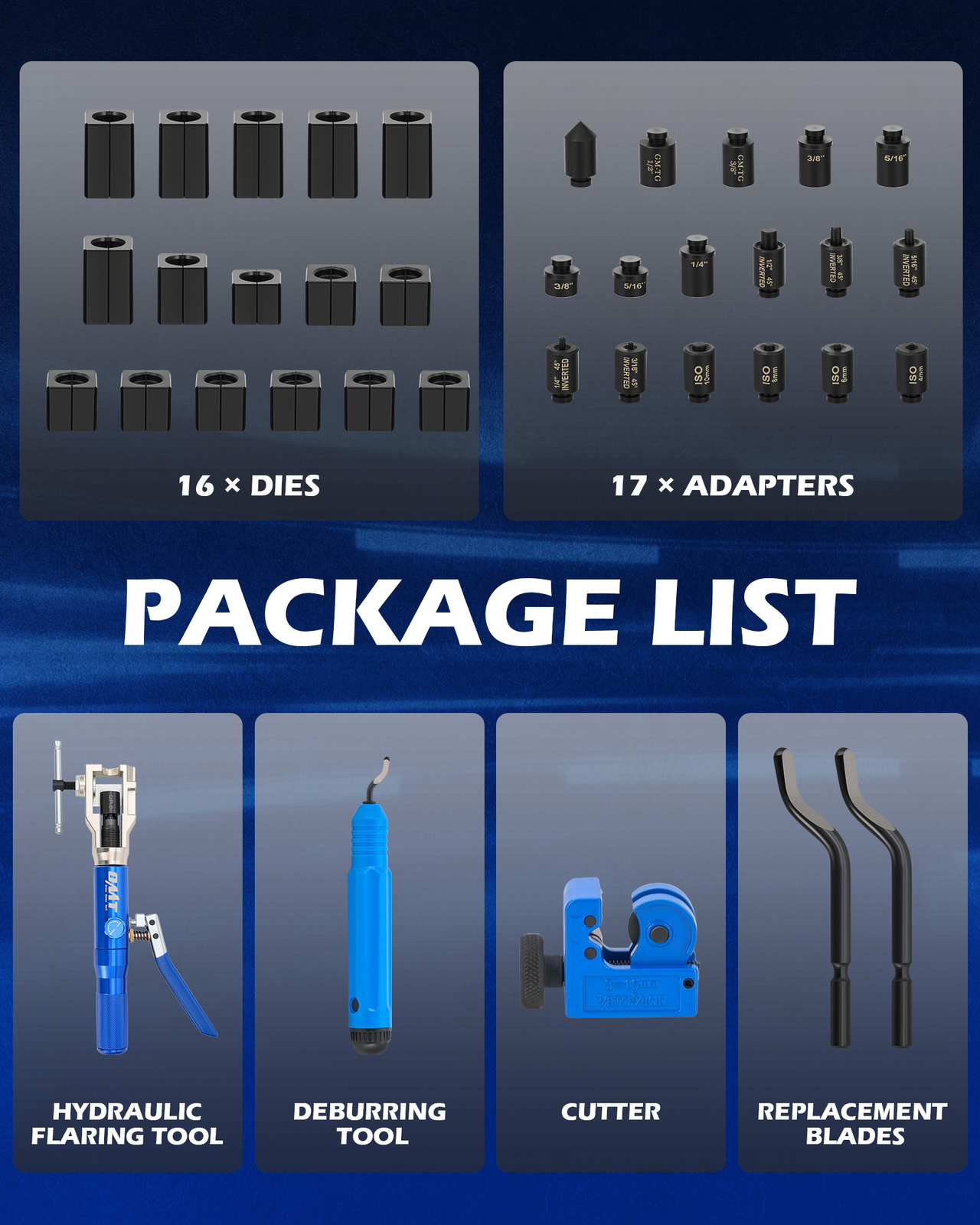 OMT Hydraulic Flaring Tool Kit for Brake Transmission Cooling Fuel Line Flares