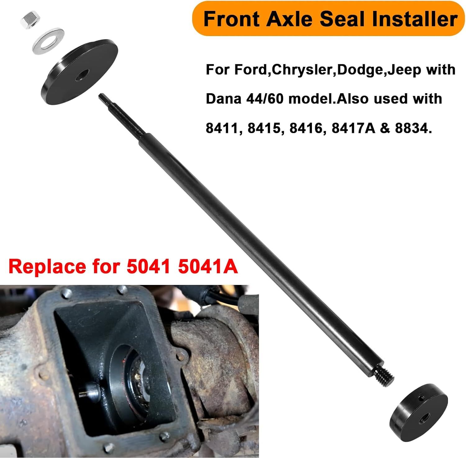 5041A 5041 Front Axle Seal Installer Tool For Dana 44/60 Chrysler Dodge Jeep Ram