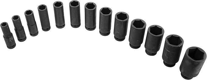 Genius 13 Piece 1/2″ Drive SAE Deep Impact Socket Set CM-031 (CD413S)