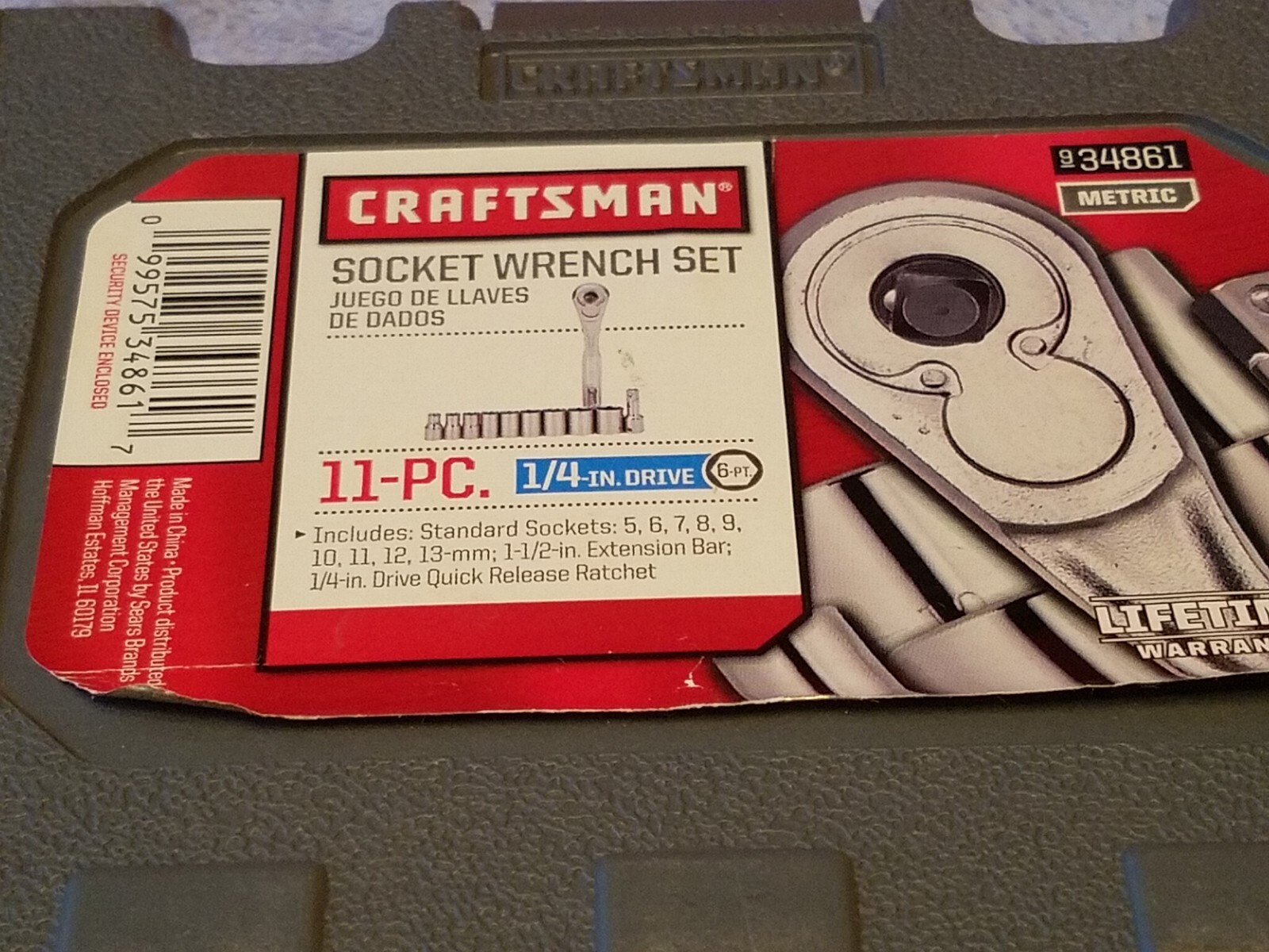 Craftsman 9-34861 11pc 1/4″ Drive Metric Socket Wrench Set