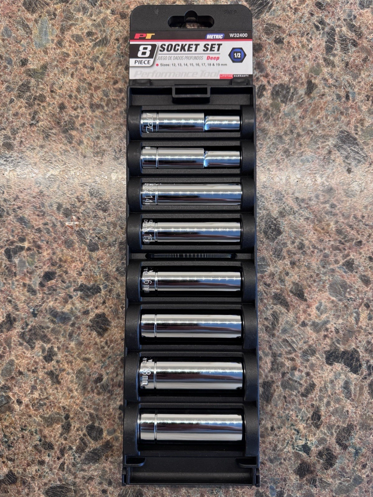 Performance Tool W32400 8 Pc Deep Metric 1/2” Drive Socket Set NEW Sealed